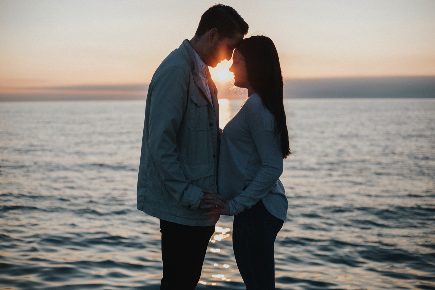 Chicago couple at sunrise for engagement session