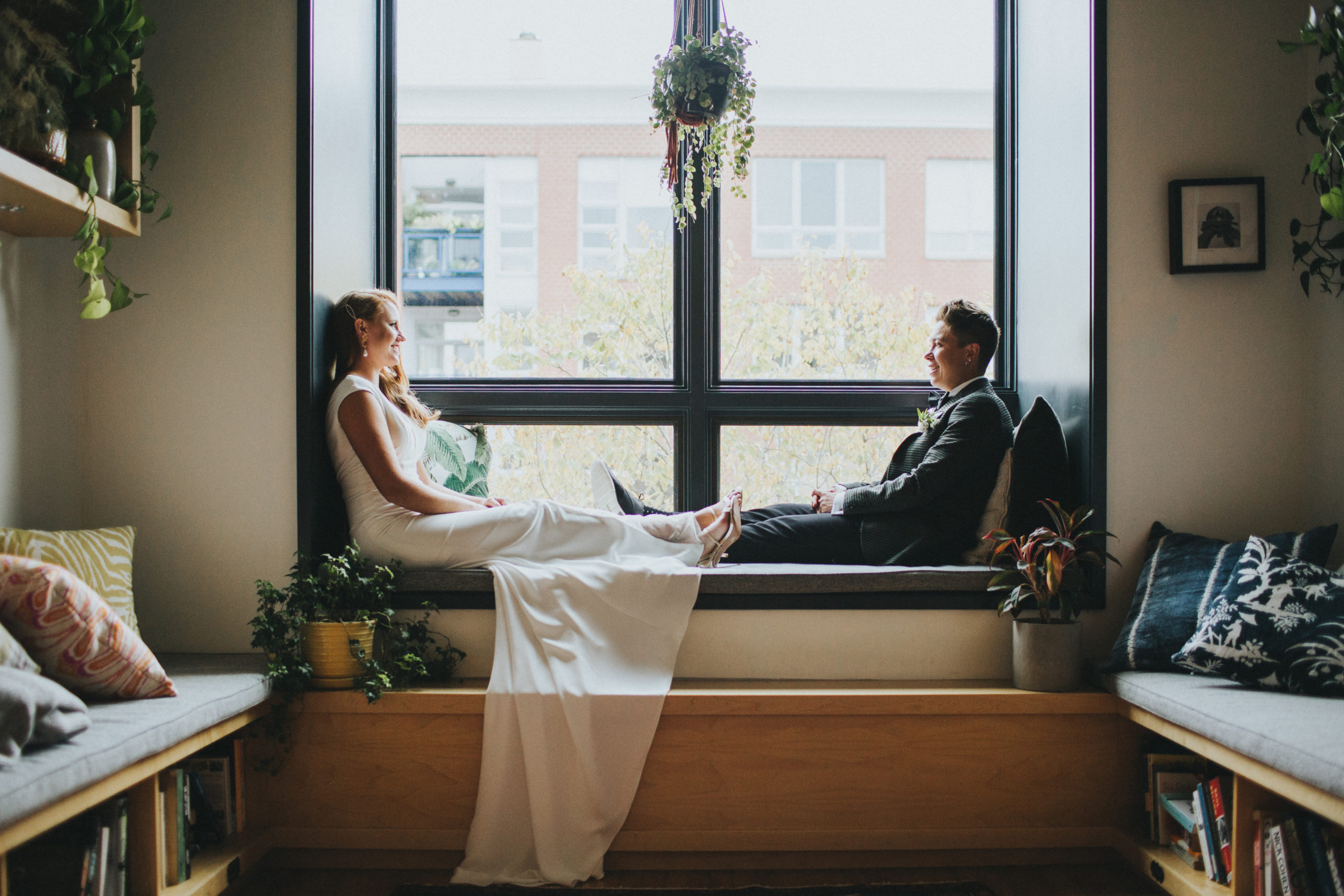 couple in window