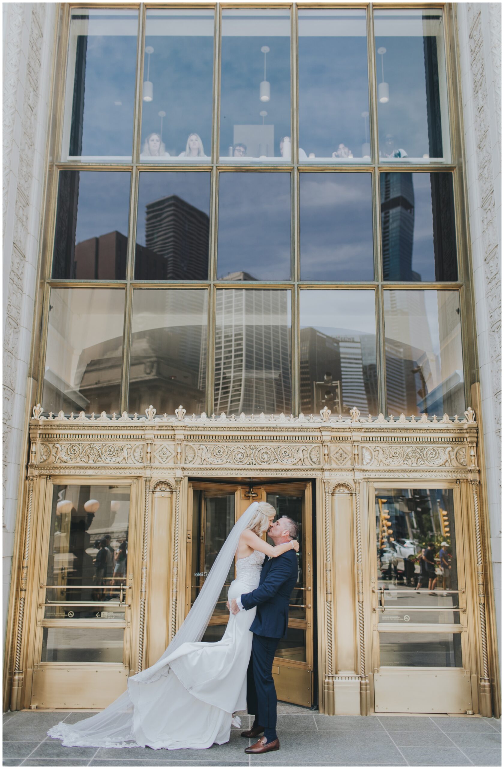 Wrigley Building Chicago wedding portraits