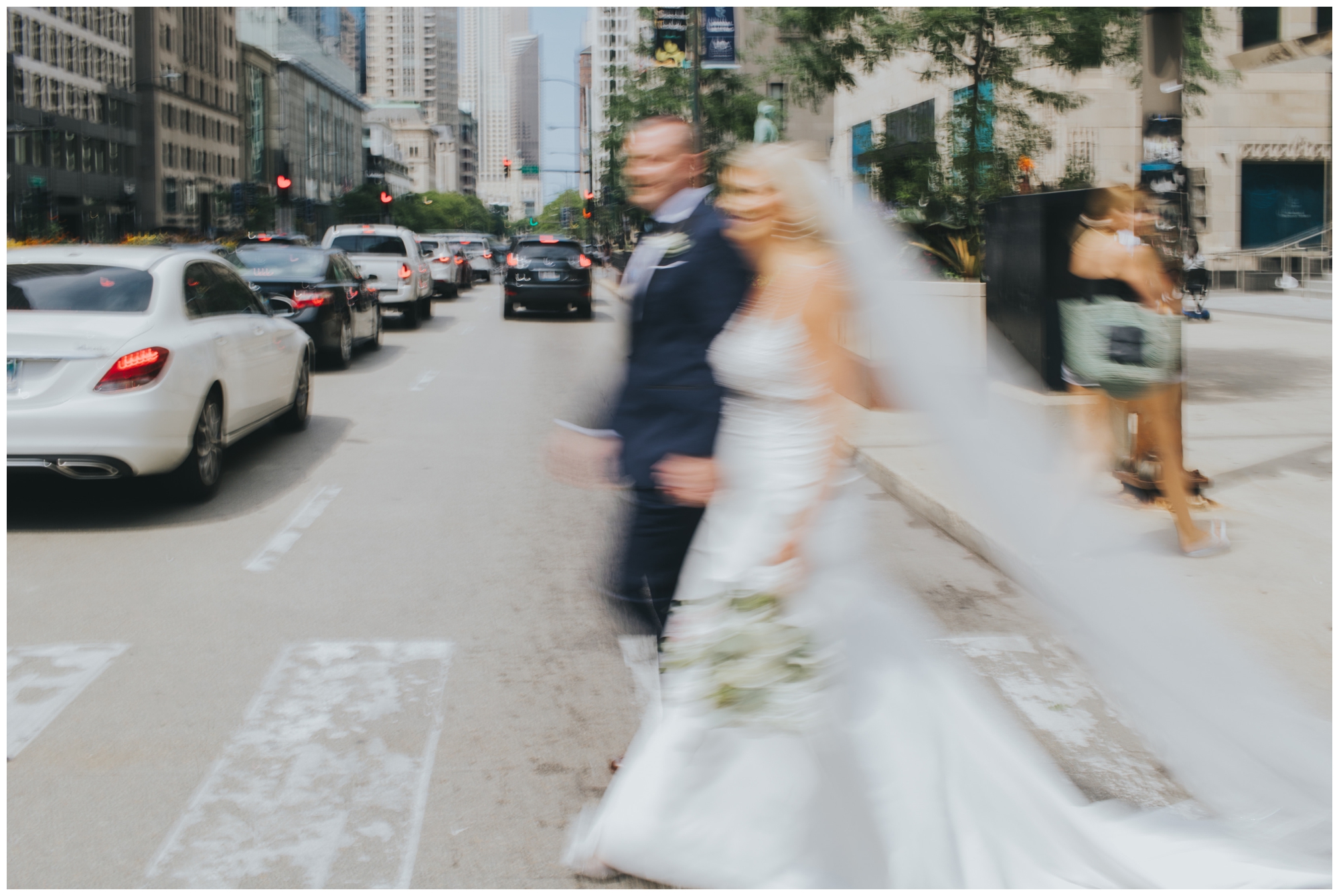 downtown Chicago wedding portraits