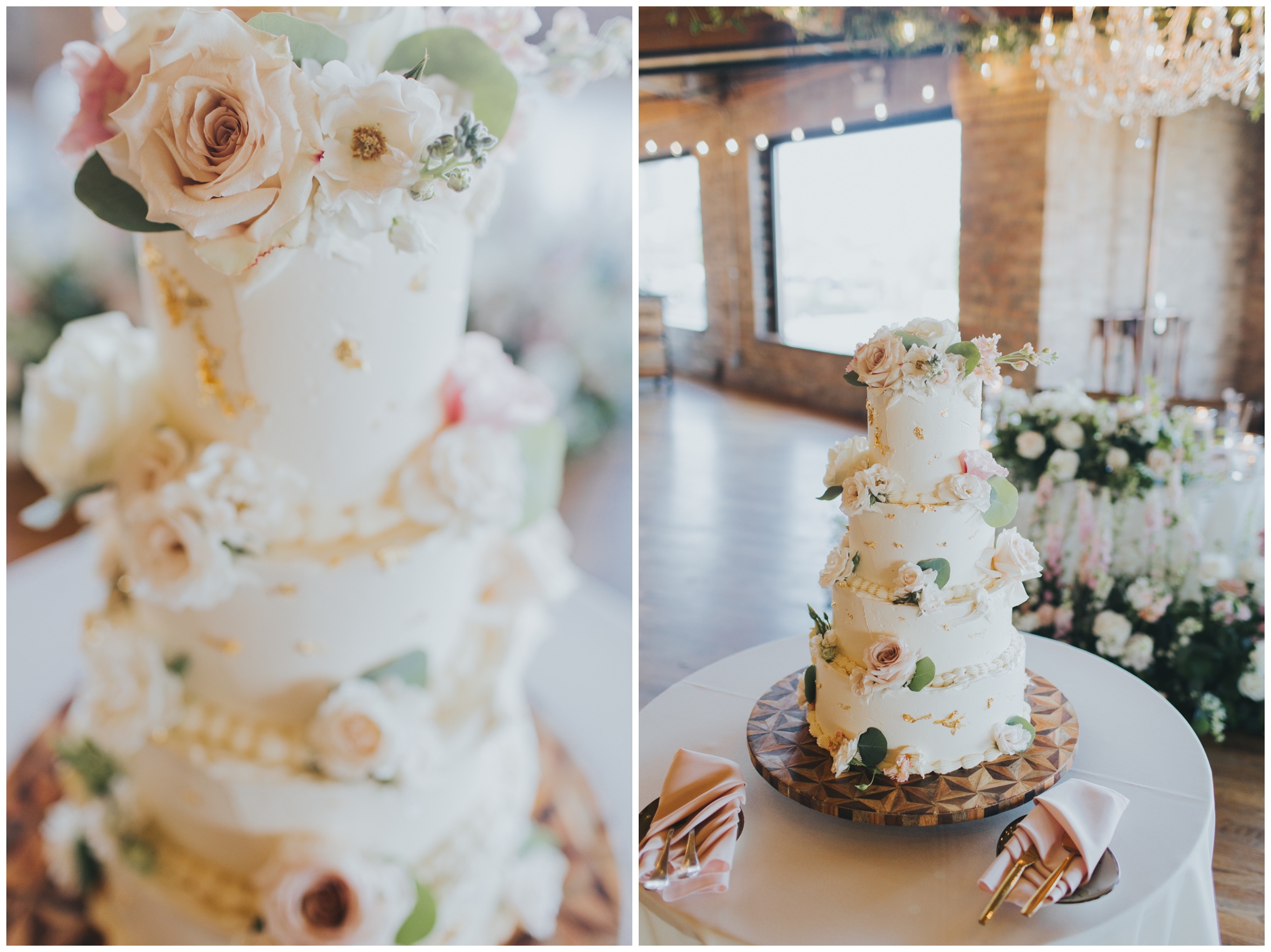 wedding cake design, wedding reception at Lacuna Lofts Chicago