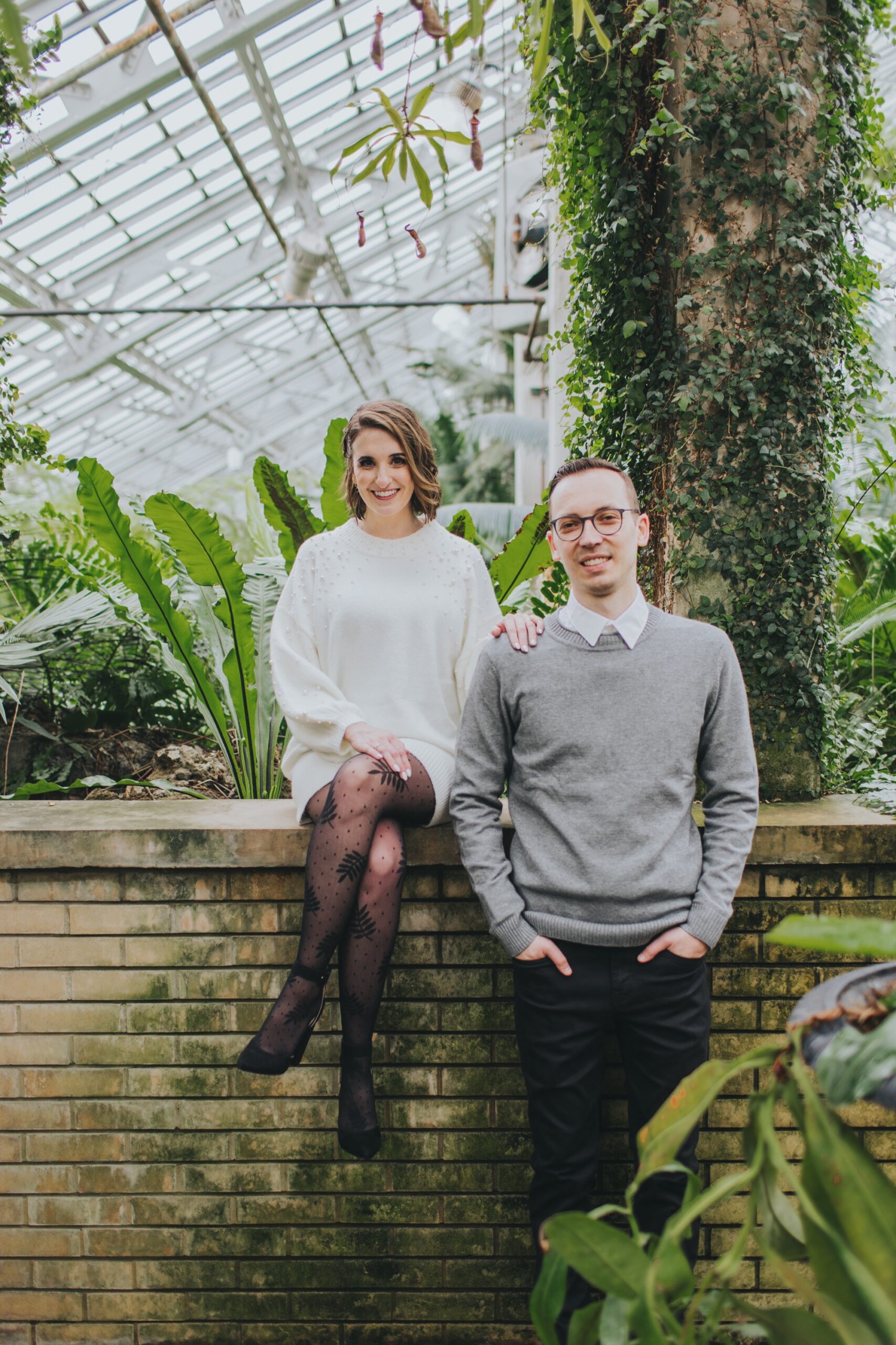 Chicago Garfield Park Conservatory engagement session; winter engagement session