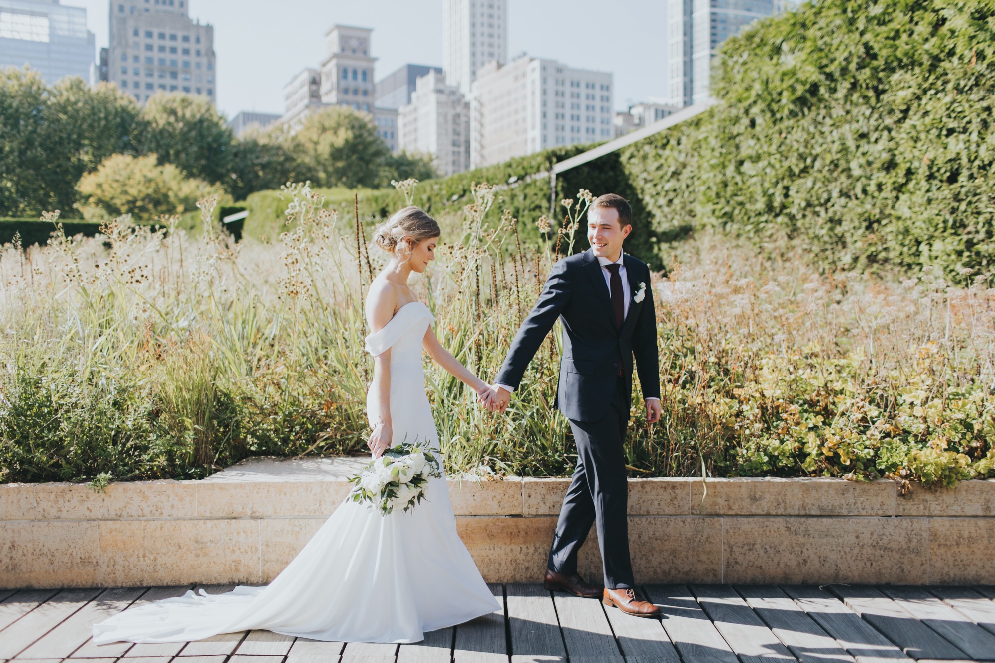 Lurie Garden wedding portraits