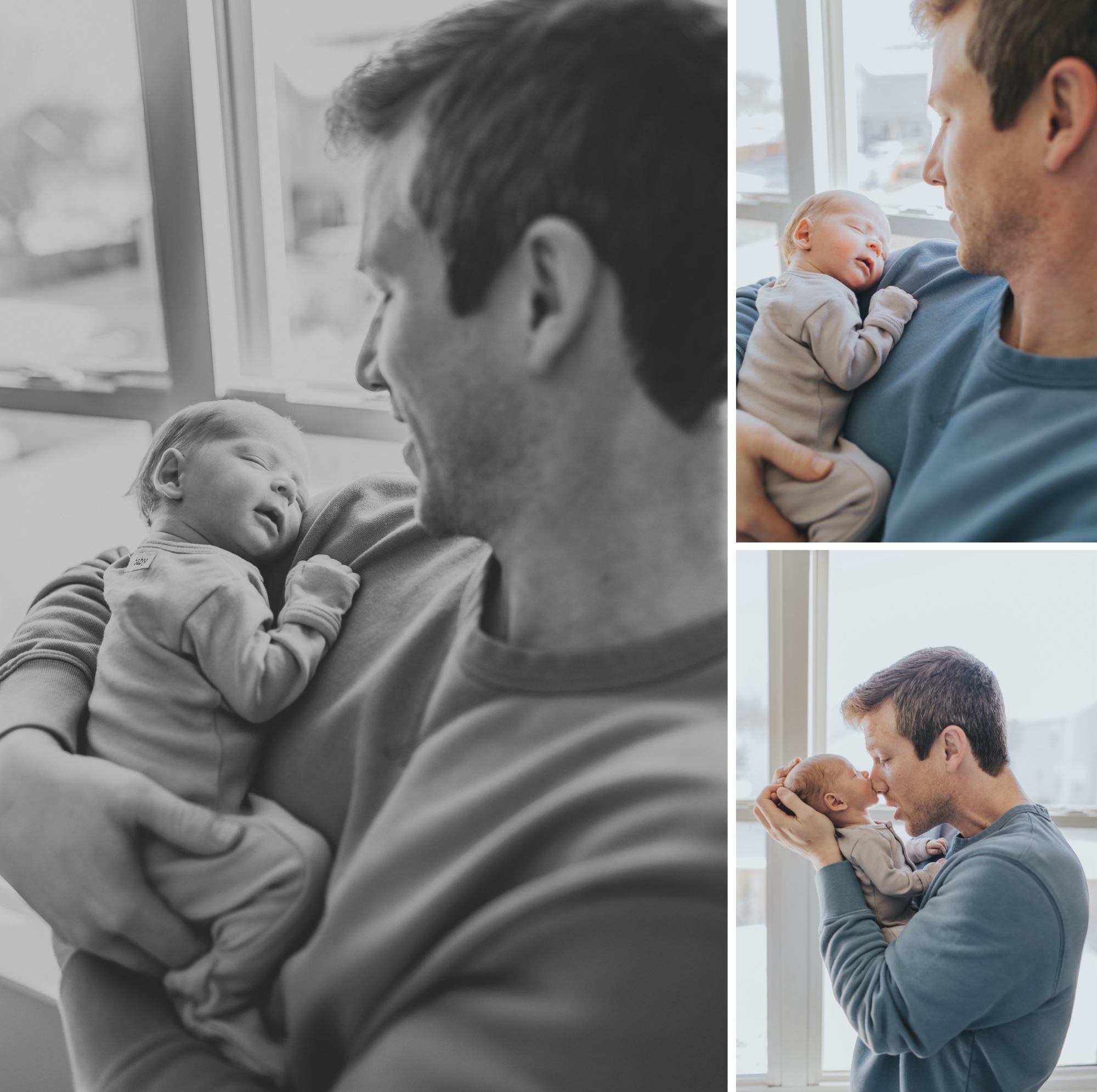 Meg Adamik Photography; newborn poses with Dad