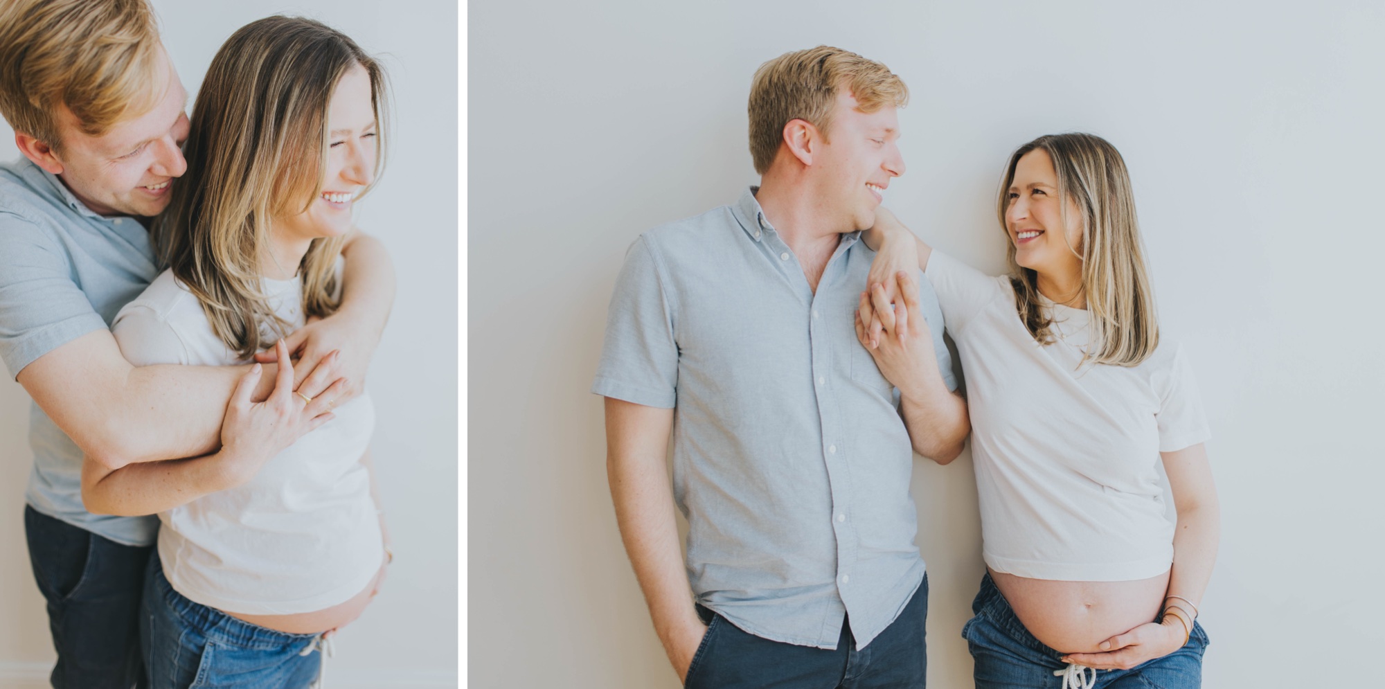 couples maternity photos at A Darling Studio, Chicago, Meg Adamik Photography