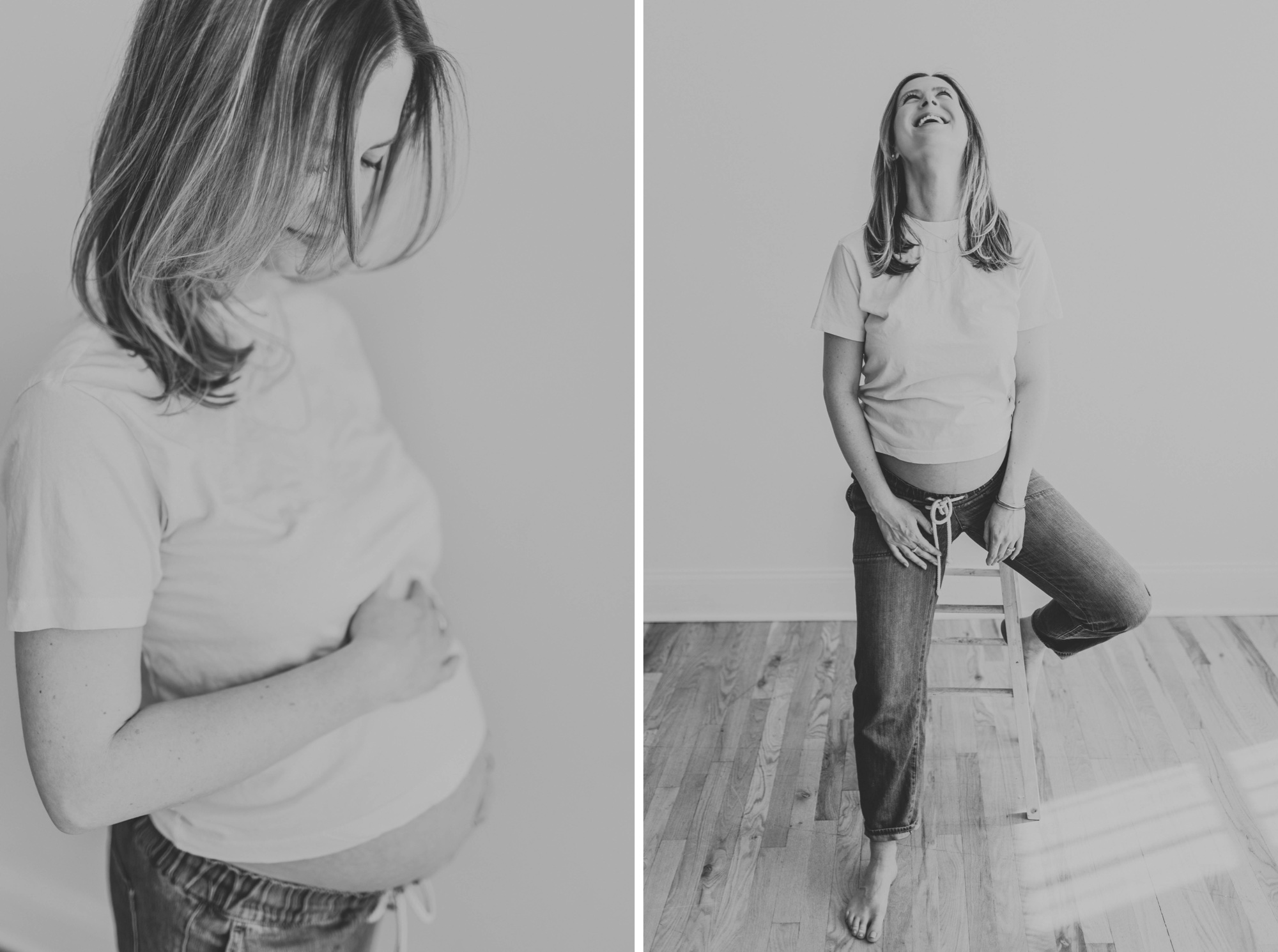 black and white maternity photos