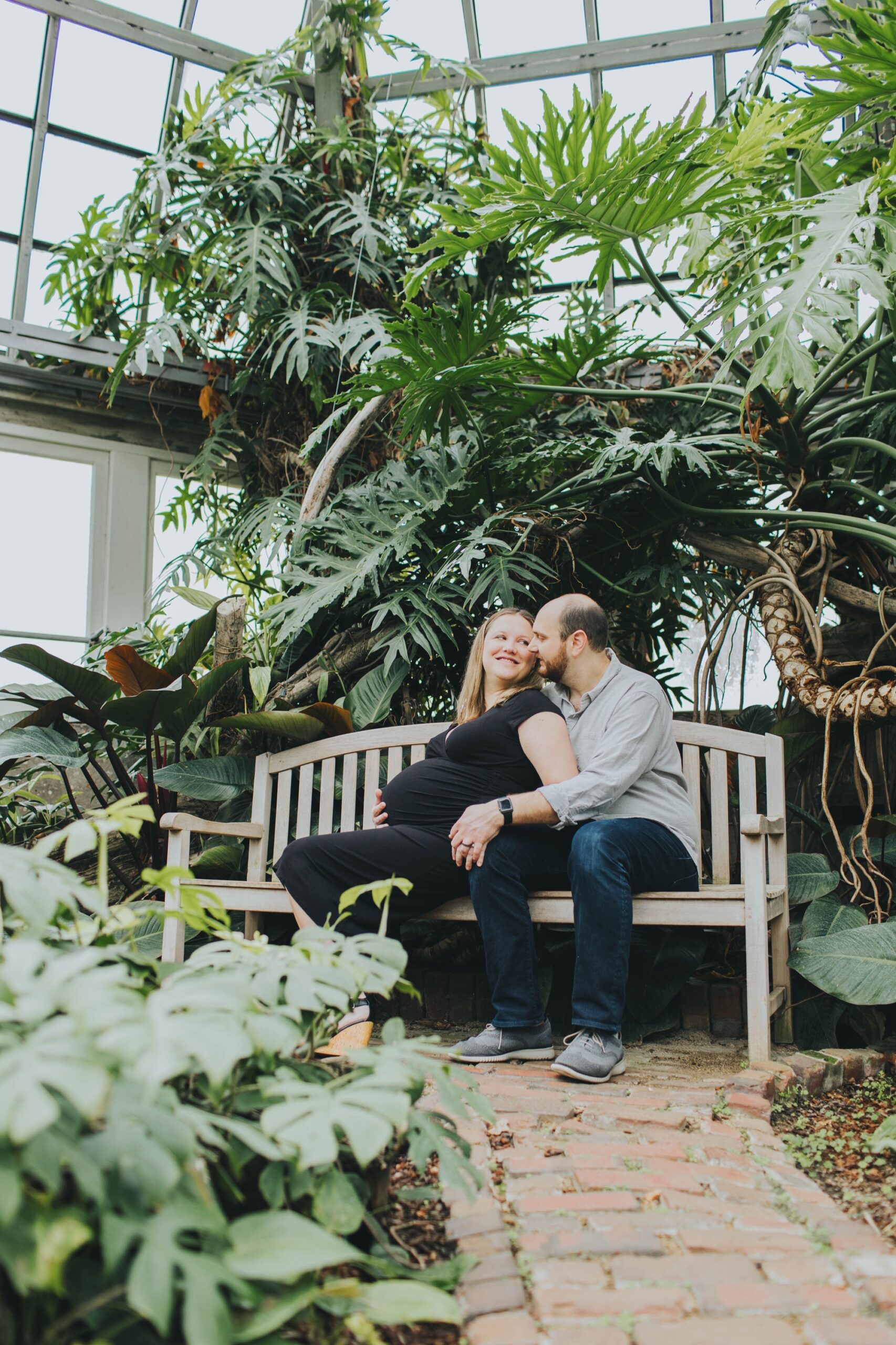 couples maternity photos; garfield park conservatory maternity photos