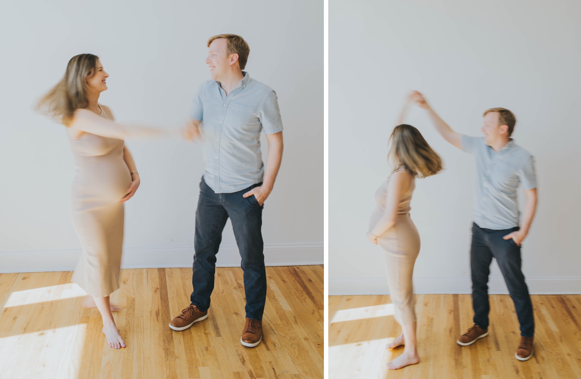 couples maternity photos at A Darling Studio, Chicago, Meg Adamik Photography