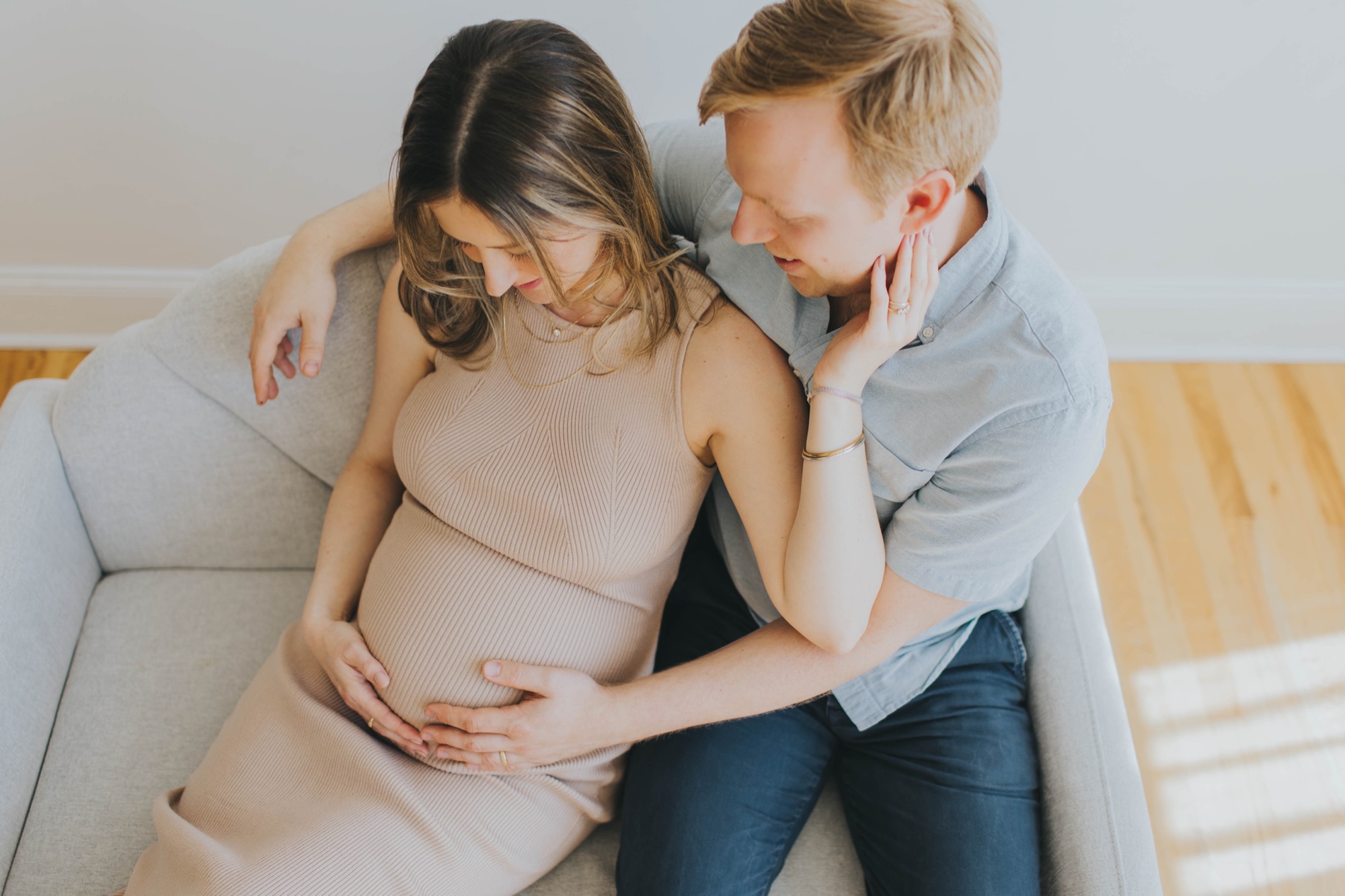 couples maternity photos at A Darling Studio, Chicago, Meg Adamik Photography
