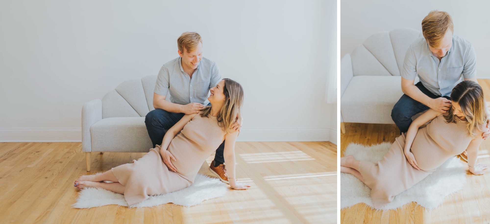 couples maternity photos at A Darling Studio, Chicago, Meg Adamik Photography