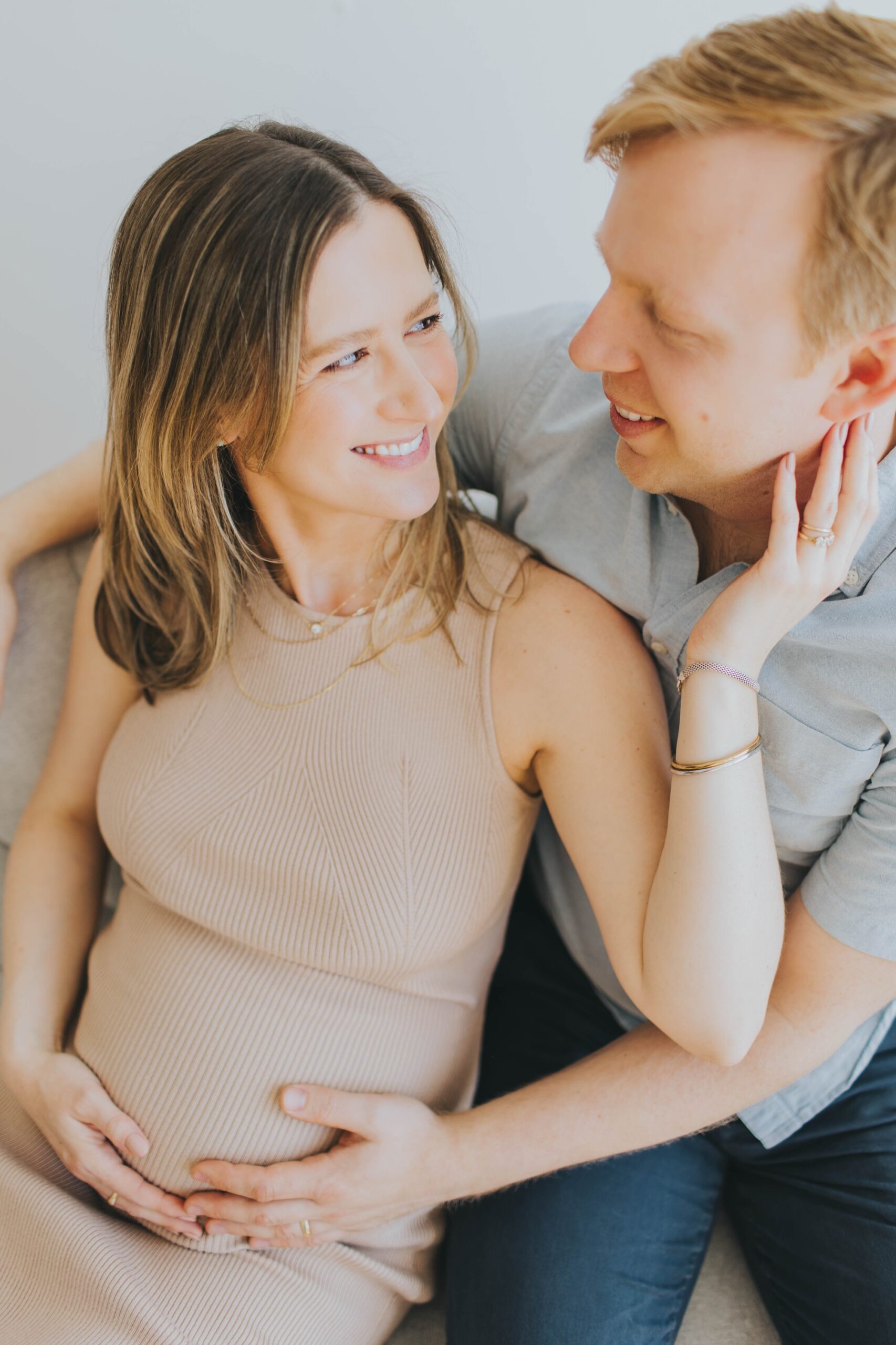 couples maternity photos at A Darling Studio, Chicago, Meg Adamik Photography