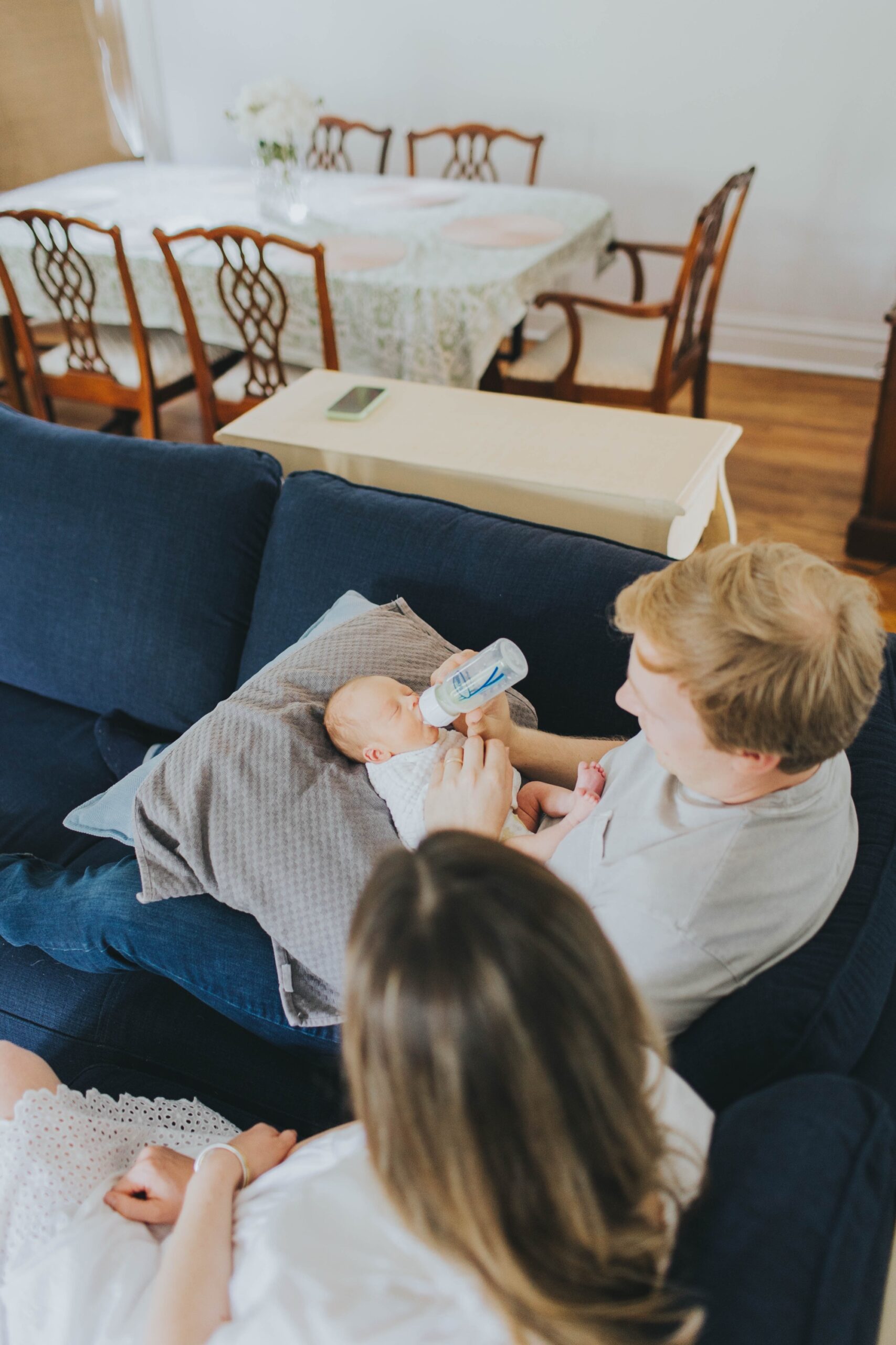 lifestyle newborn session in home