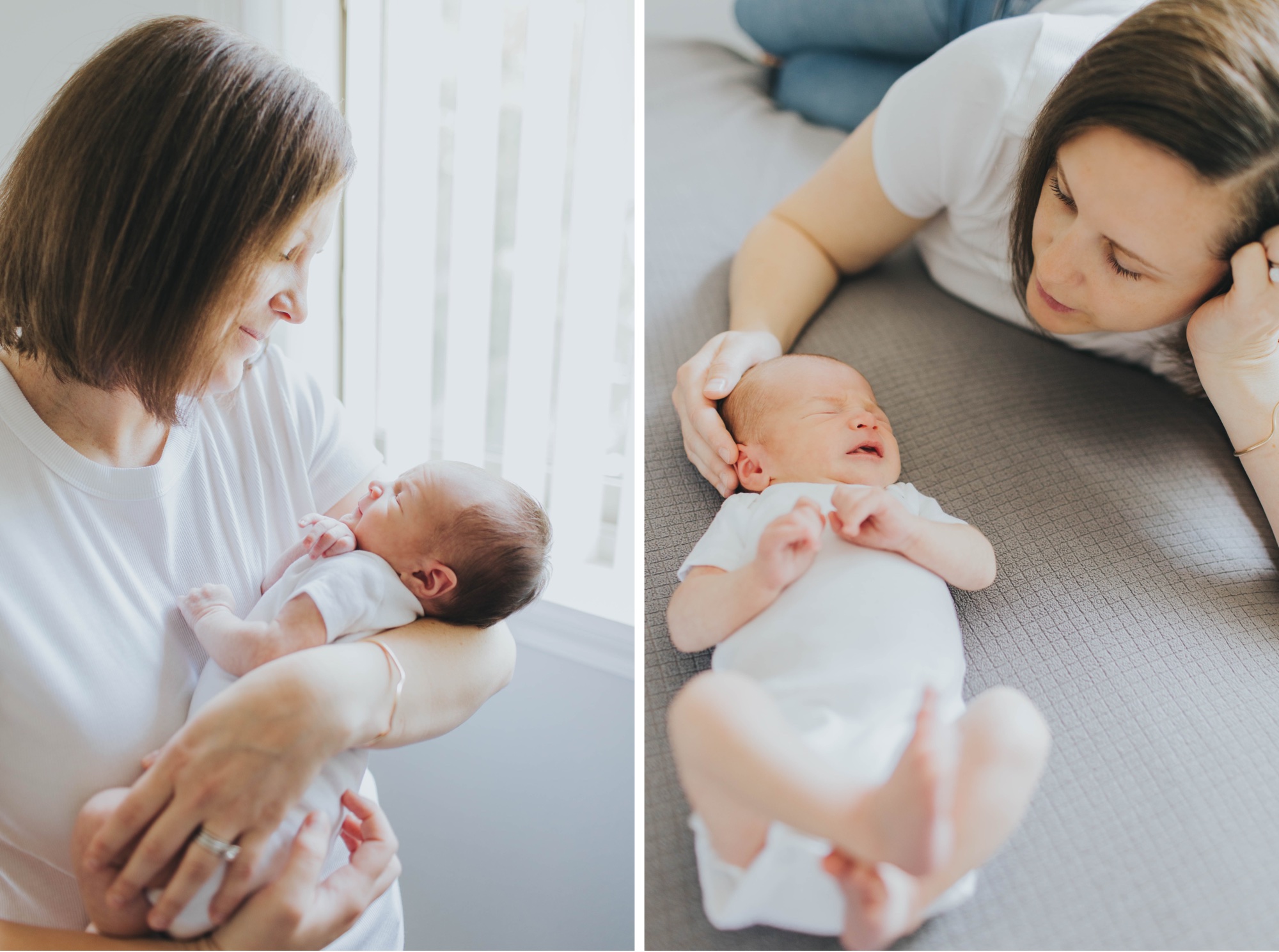 lifestyle newborn session with siblings