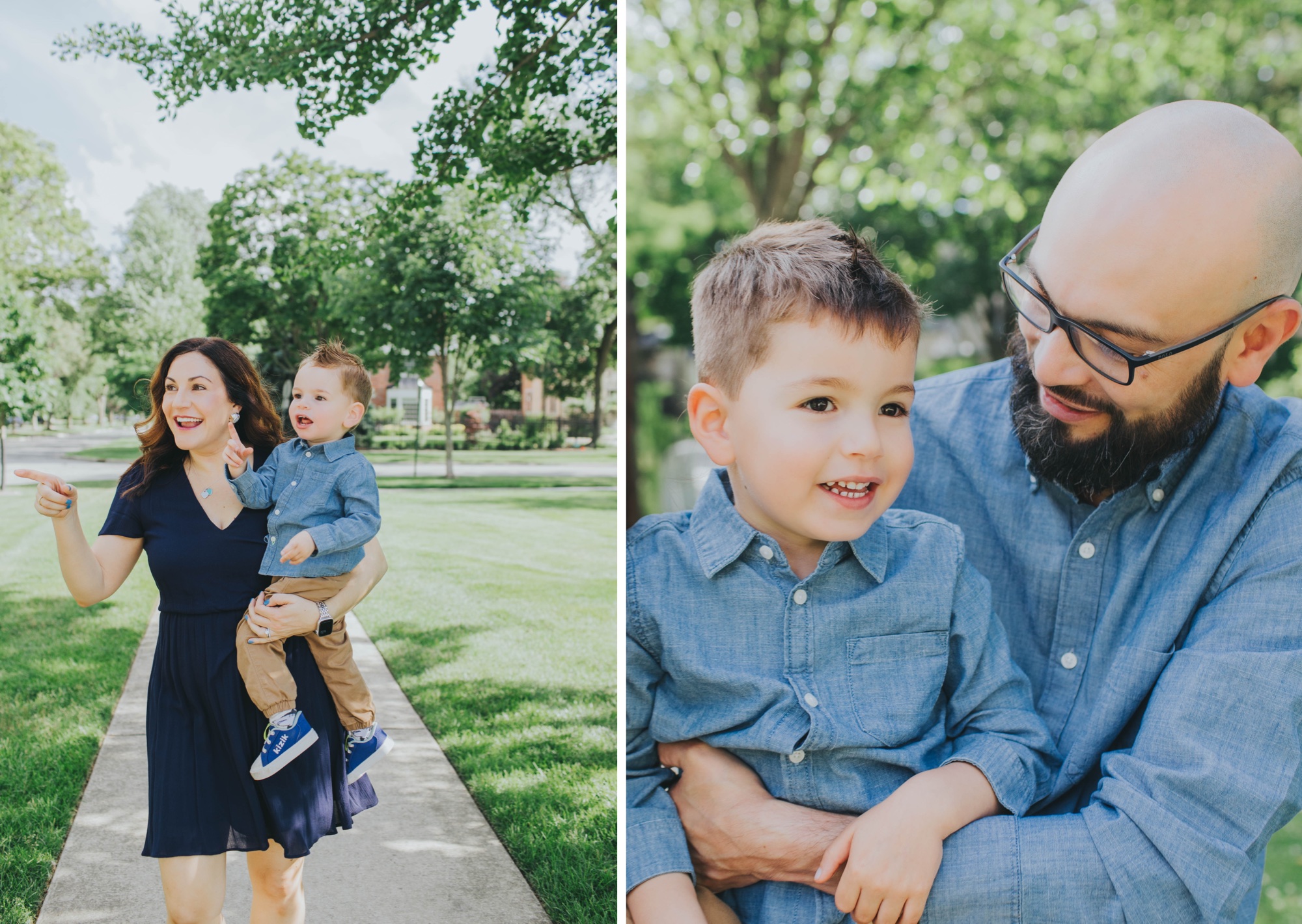 summer family photos at River Forest park