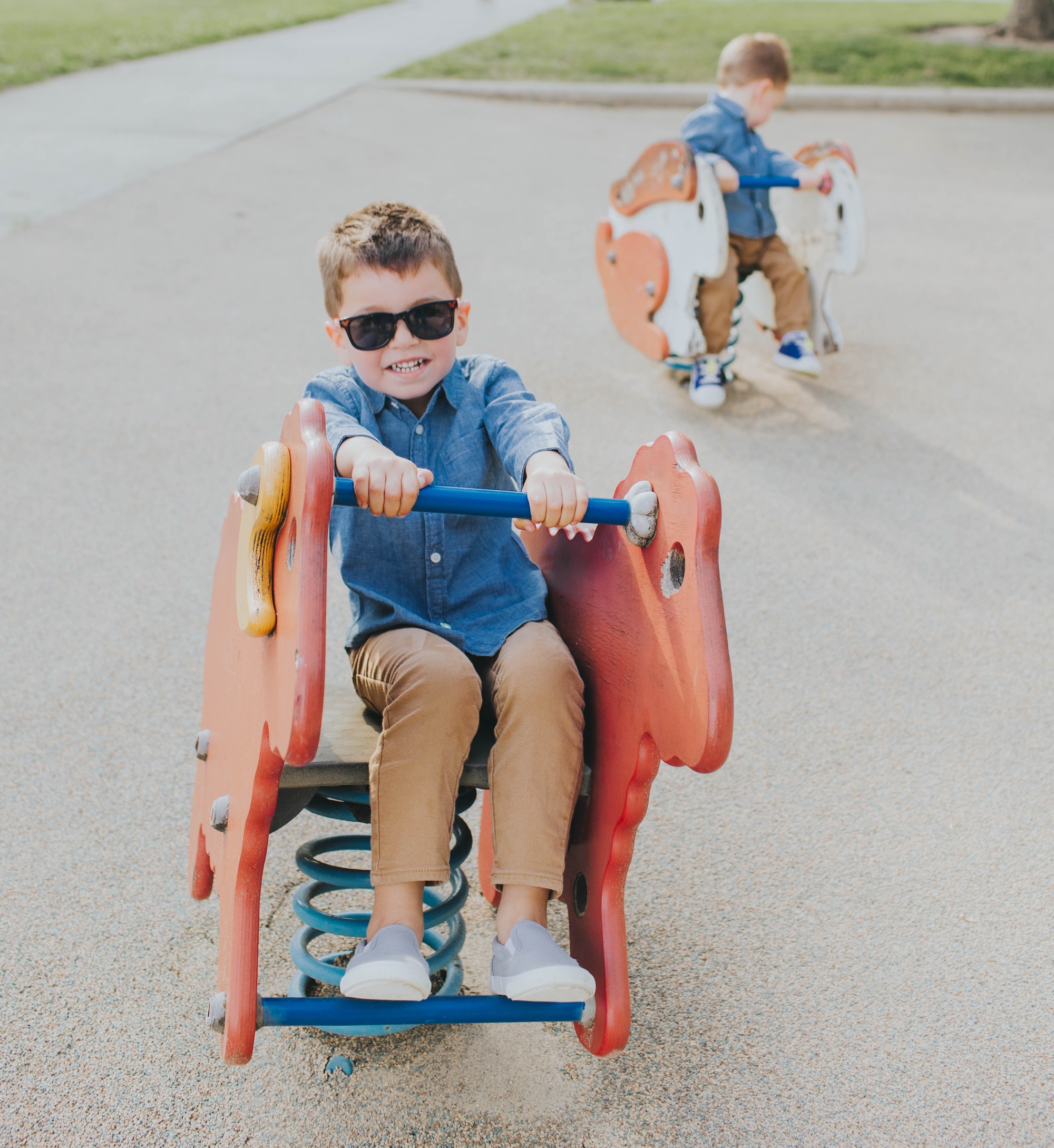 cute playground photo session with kids