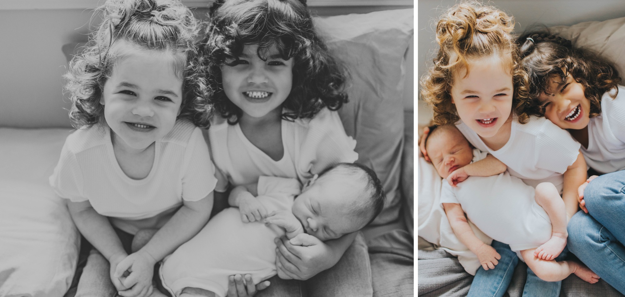 lifestyle newborn session with siblings