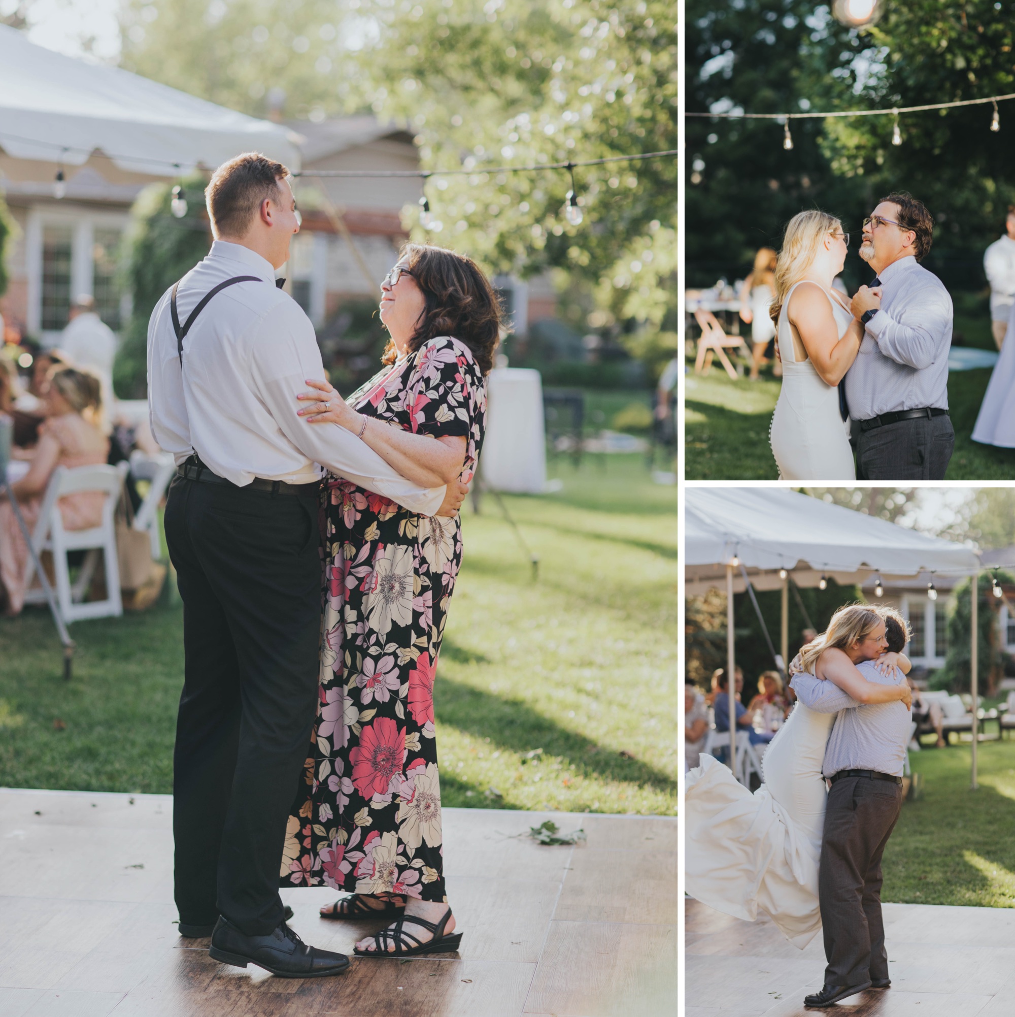 mother son dance at outdoor wedding