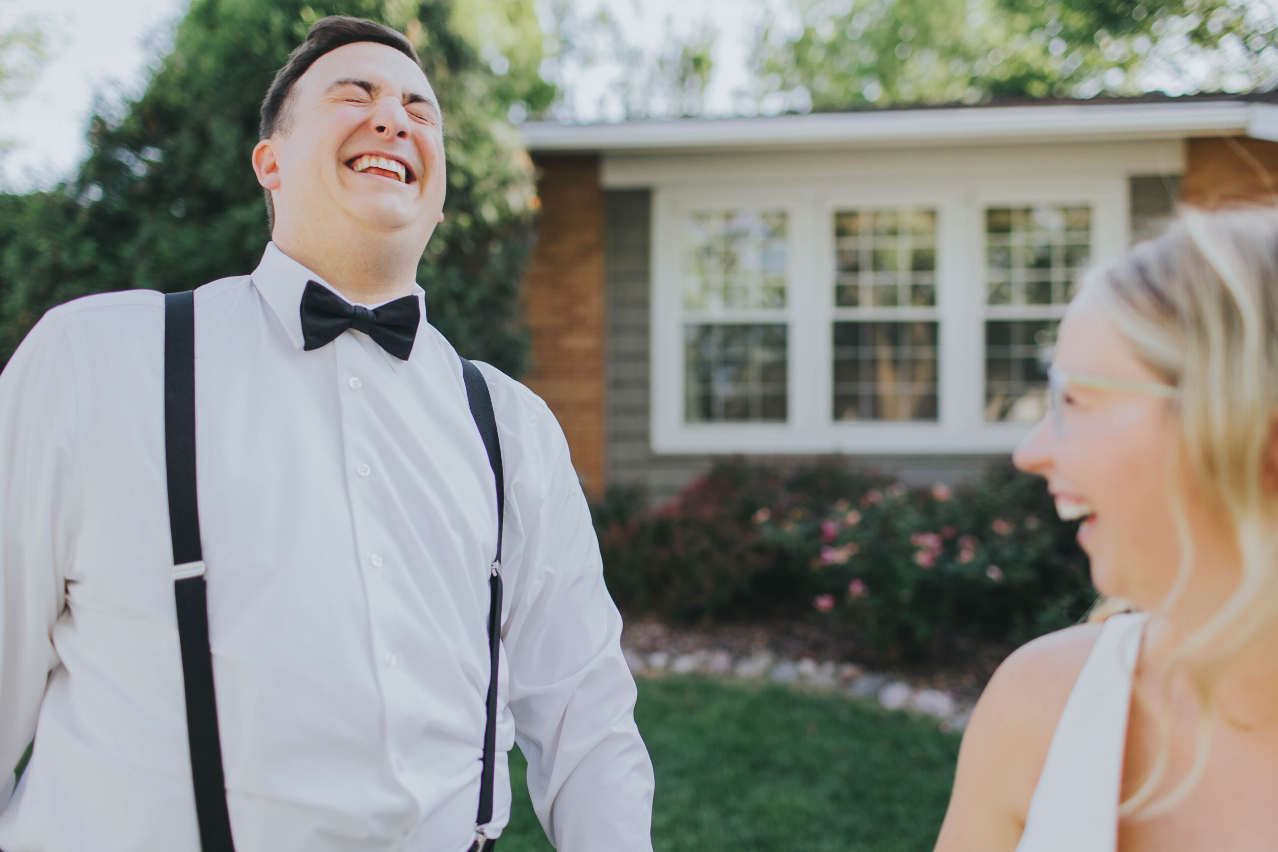 Oak Forest backyard wedding reception