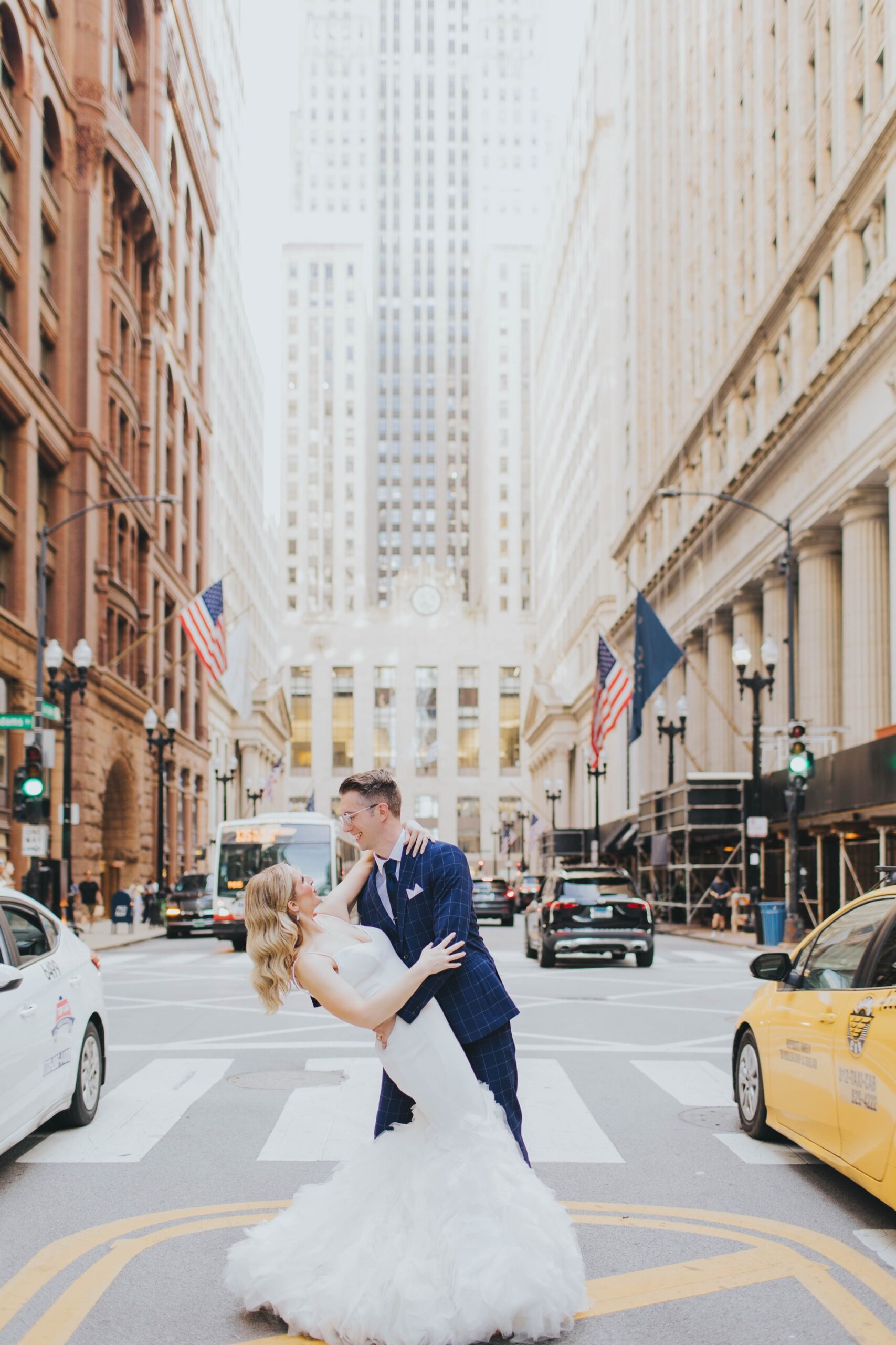 elopement photos at the Board of Trade Chicago