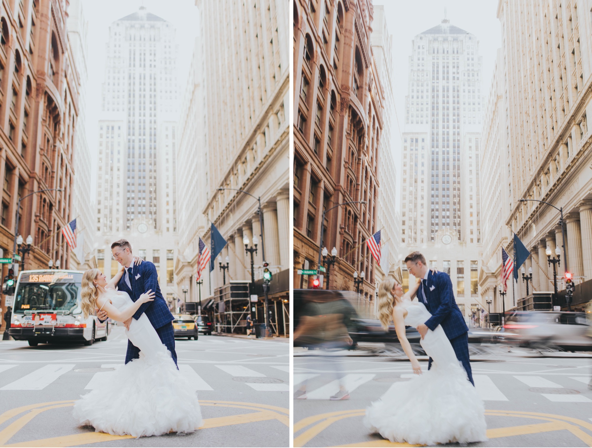 elopement photos at the Board of Trade Chicago