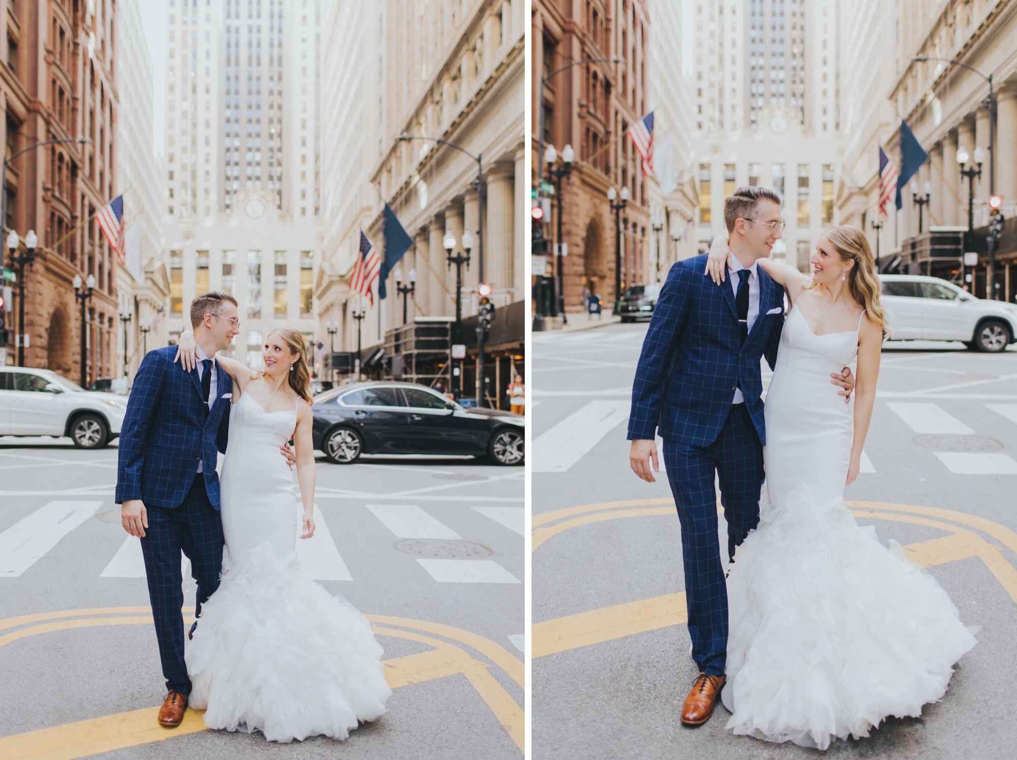 elopement photos at the Board of Trade Chicago