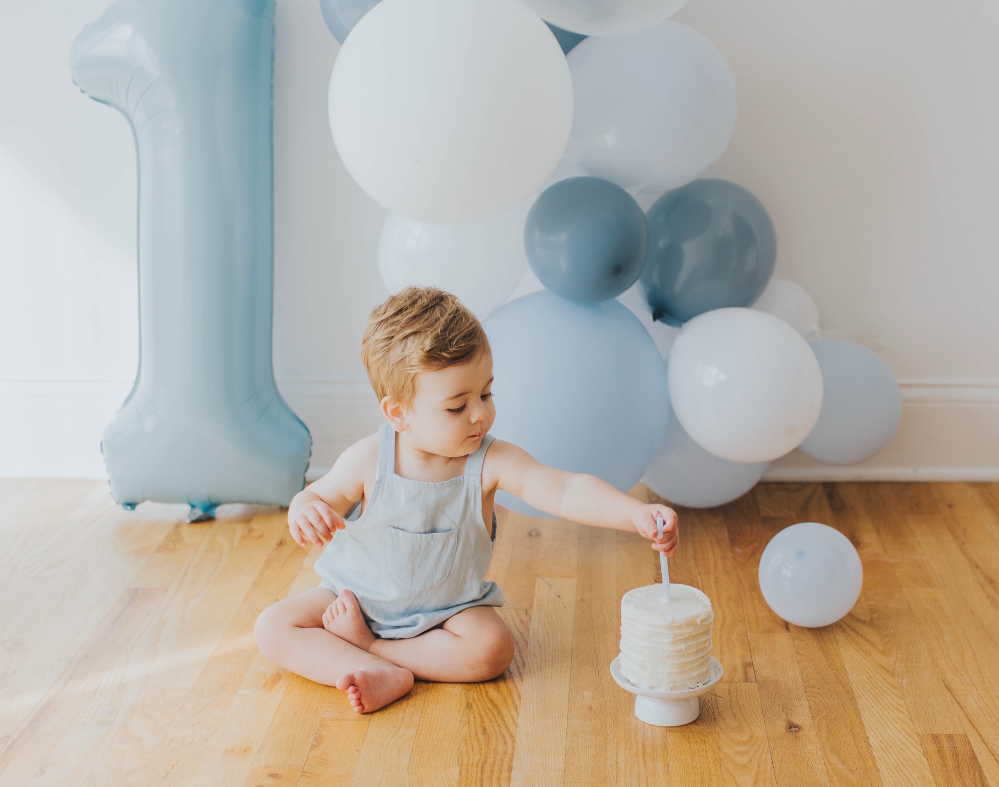 first birthday smash cake photography at A Darling Studio Chicago