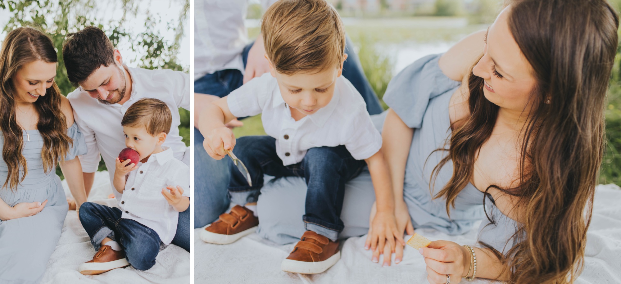 picnic family maternity photo session