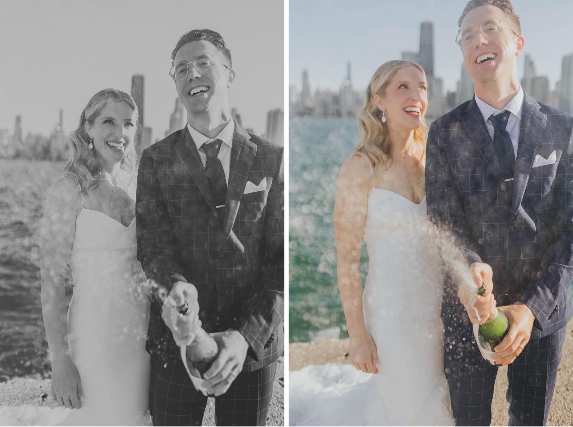 elopement champagne pop pictures; how to pop champagne