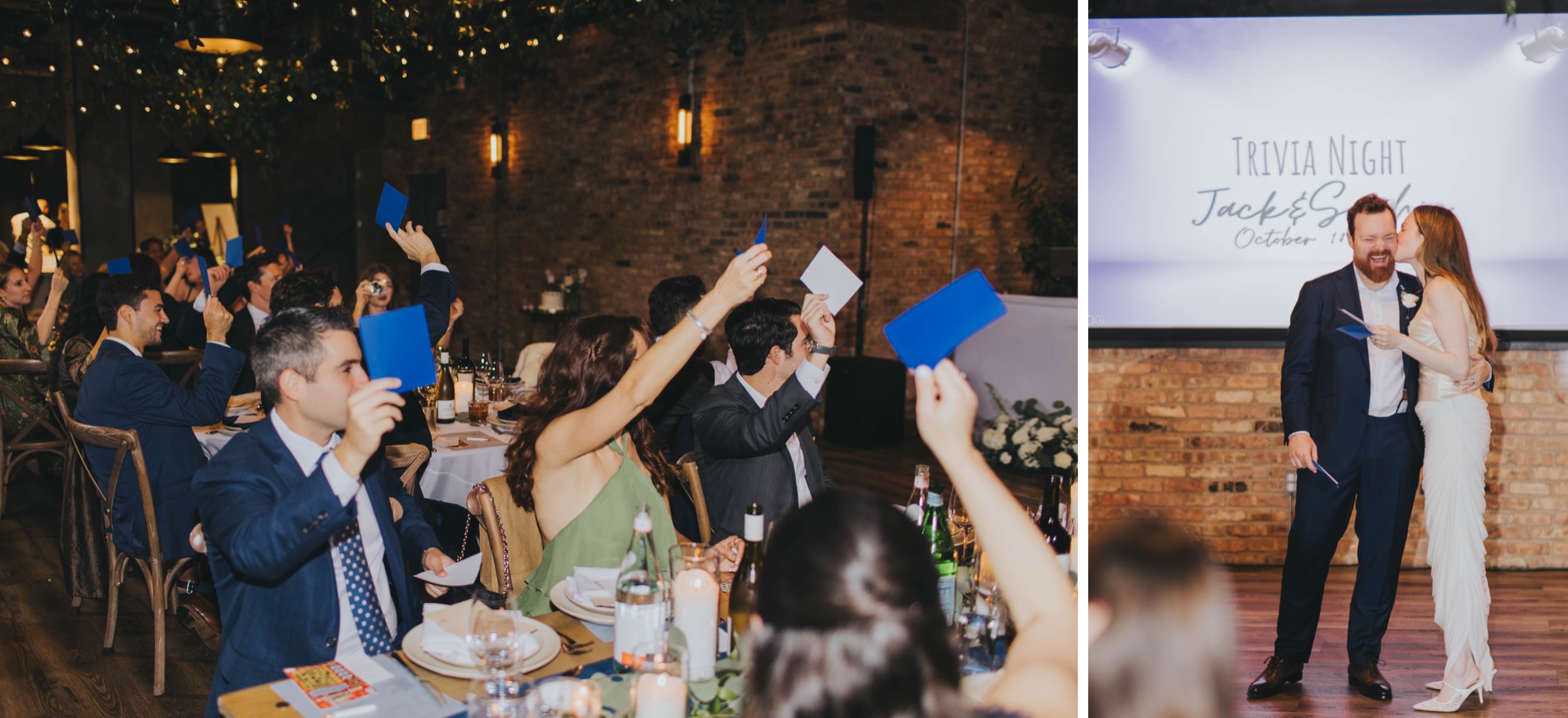 wedding reception game night; wedding trivia; unconventional wedding